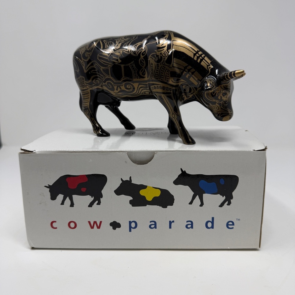 NWT Cow Parade Tattooed Bovine Retired Collectible Cow Figurine #9171